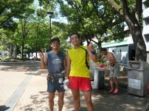 A9増上寺にて カラ元気絞り出してます