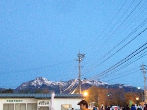 スタート前に見える八ヶ岳