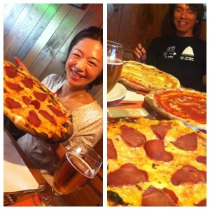 これは違う日の写真ですが、ピザの大きさだけでなく、味も最高♪