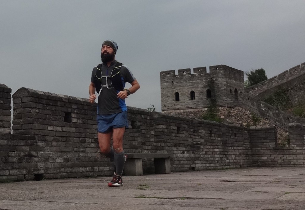 下見で城壁を走る関羽雲長ではなく、碓井さん。もはやひとり三国志!